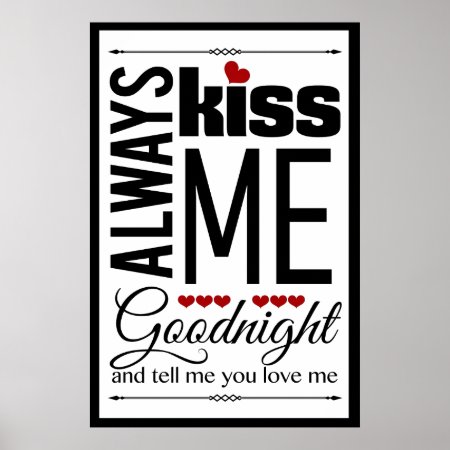Always Kiss Me Goodnight Bedroom Wall Art