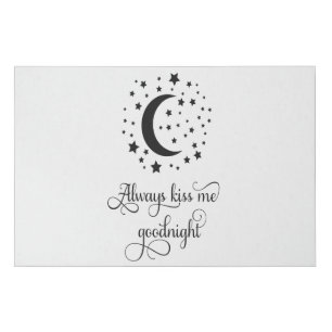 Always Kiss Me Goodnight Canvas Wall Print