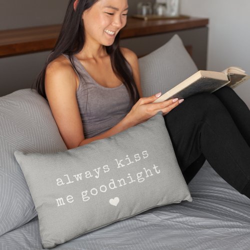 Always Kiss Me Goodnight  Vintage Farmhouse Style Lumbar Pillow