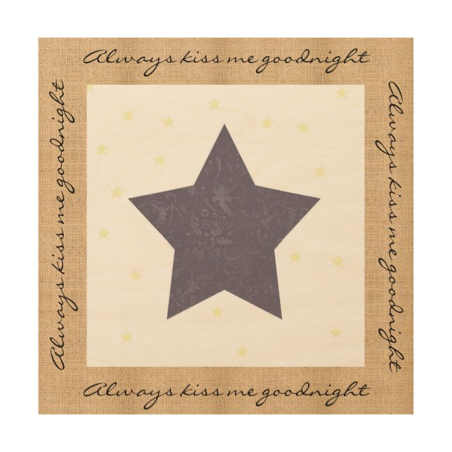 Always Kiss Me Goodnight Wood Wall Decor (Front)