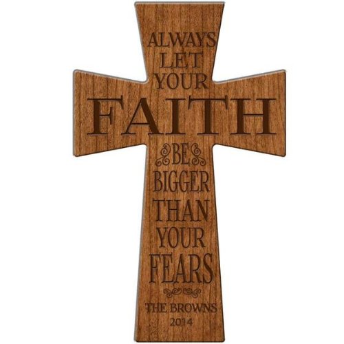 Always Let Your Faith Smart Cherry Wood Cross