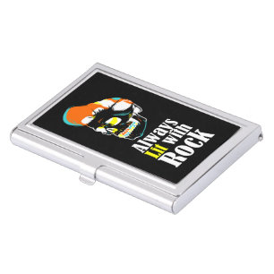 Always lit with rock business card case