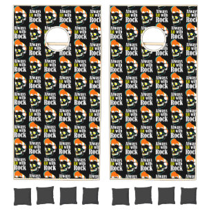 Always lit with rock cornhole set