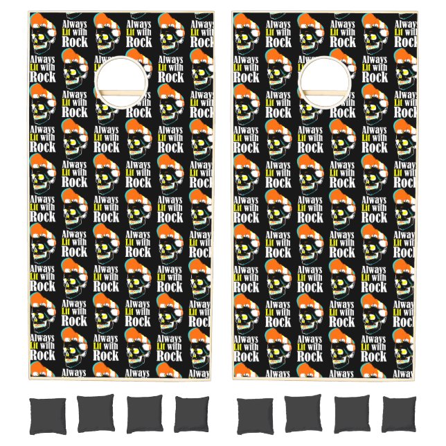 Always lit with rock cornhole set (Set)