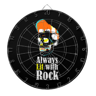 Always lit with rock dart board