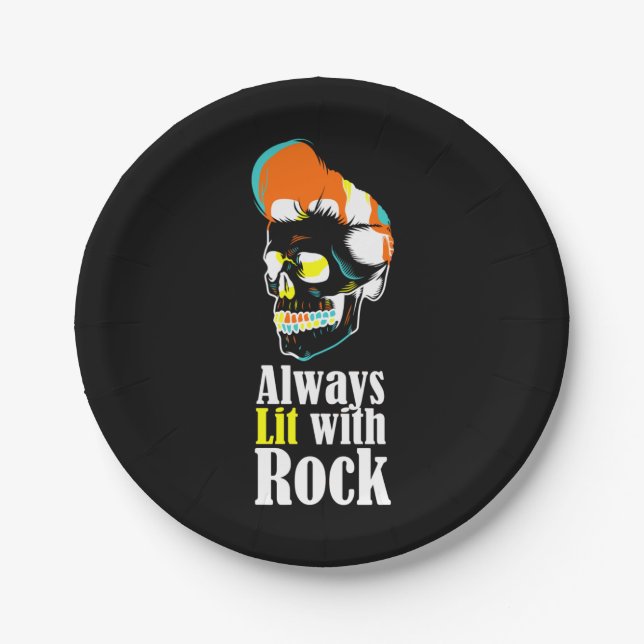 Always lit with rock paper plates (Front)