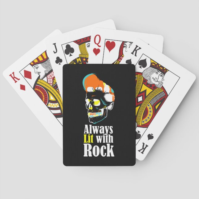 Always lit with rock poker cards (Back)