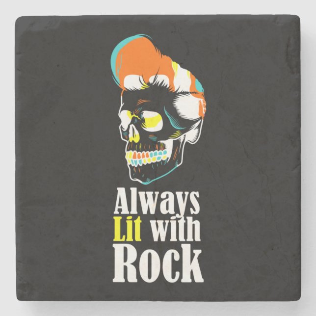 Always lit with rock stone coaster (Front)