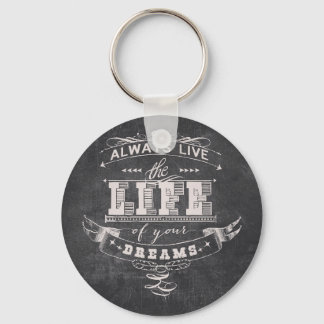 Always Live the Life of Your Dreams Grunge Keychain