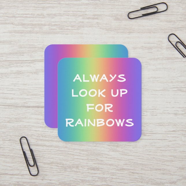 Always Look Up for Rainbows Square Cards (Front/Back In Situ)