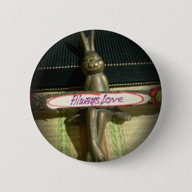 Always Love Inspirational Rabbit Art Print Design Button (Front)