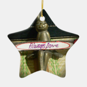 Always Love Inspirational Rabbit Art Print Design Ceramic Ornament
