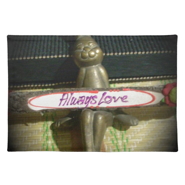 Always Love Inspirational Rabbit Art Print Design Placemat (Front)