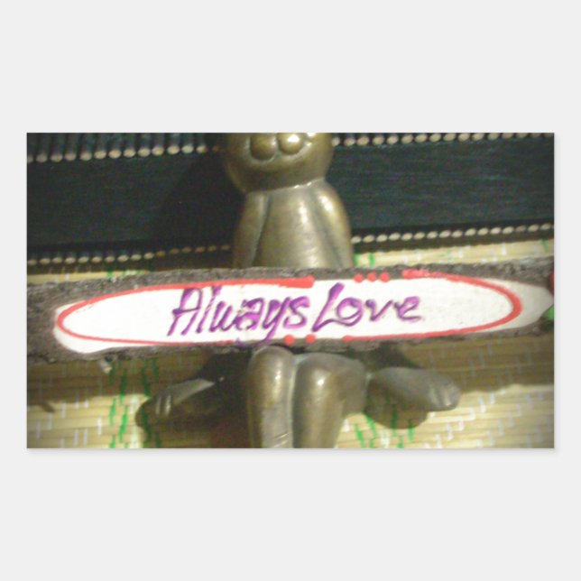Always Love Inspirational Rabbit Art Print Design Rectangular Sticker (Front)