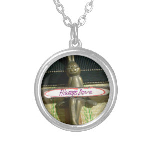 Always Love Inspirational Rabbit Art Print Design Silver Plated Necklace