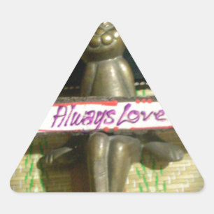 Always Love Inspirational Rabbit Art Print Design Triangle Sticker