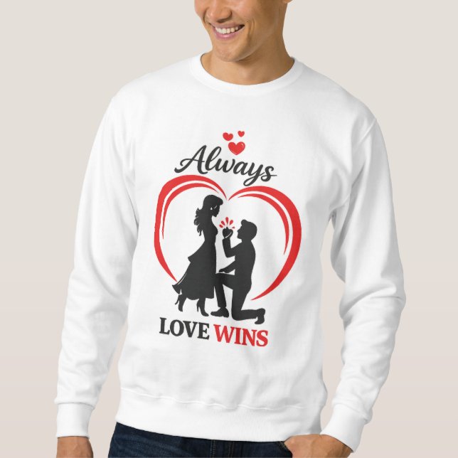 Always Love Wins Cozy Crewneck Sweatshirt (Front)