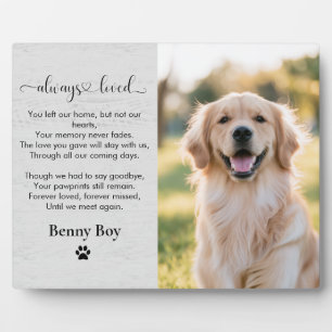 Always Loved Pet Memorial Personalized Photo Plaque
