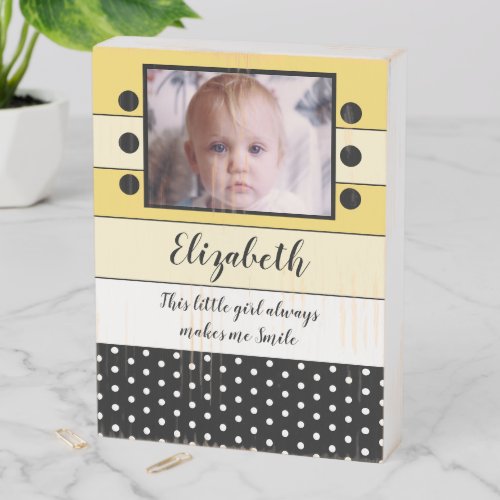 Always makes me smile love my kids yellow black wooden box sign