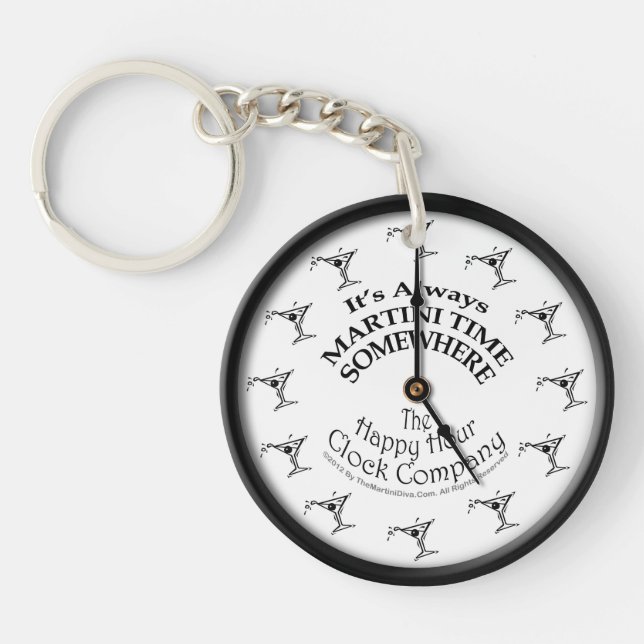 ALWAYS MARTINI TIME SOMEWHERE ACRYLIC KEYCHAIN (Front)