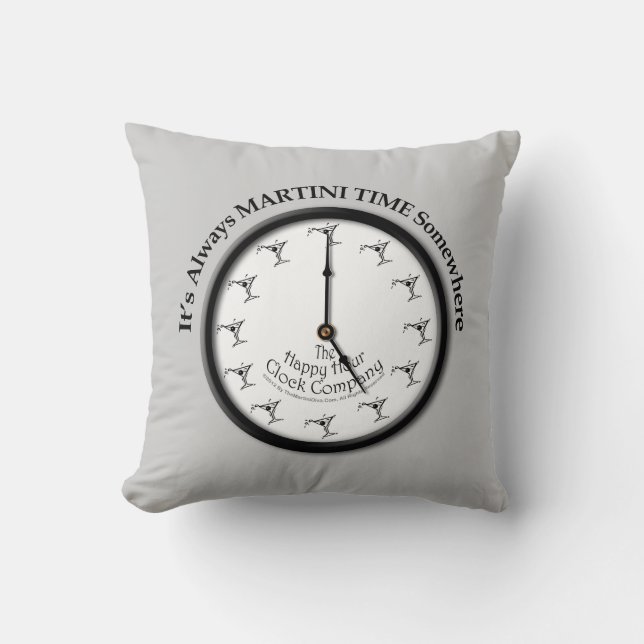 ALWAYS MARTINI TIME SOMEWHERE Reversible PILLOW (Front)