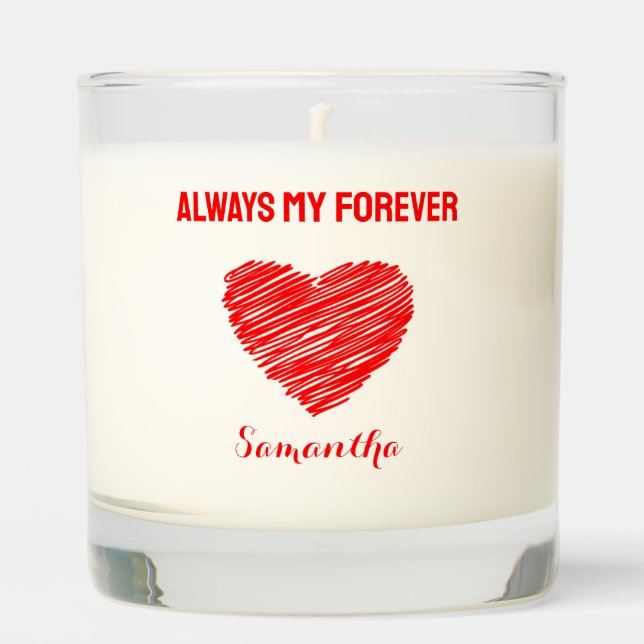 Always My Forever Heart Vanilla  Scented Candle (Front)