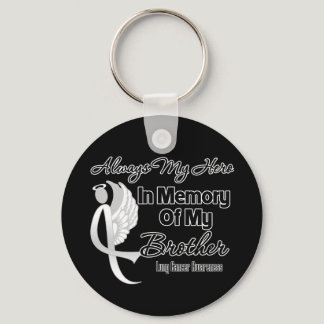 Always My Hero In Memory Brother - Lung Cancer Keychain