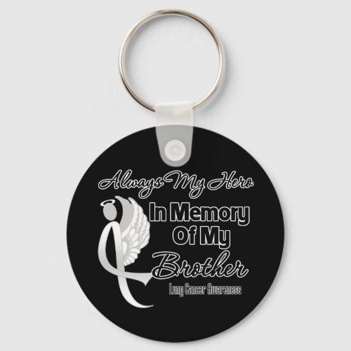 Always My Hero In Memory Brother _ Lung Cancer Keychain