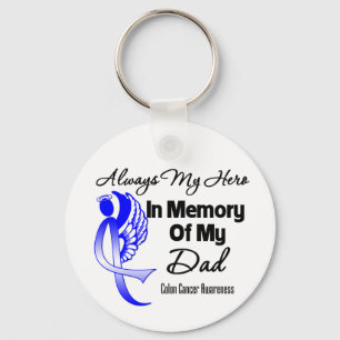 Always My Hero In Memory Dad - Colon Cancer Keychain