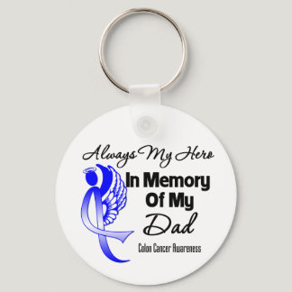 Always My Hero In Memory Dad - Colon Cancer Keychain