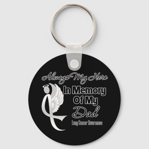 Always My Hero In Memory Dad _ Lung Cancer Keychain