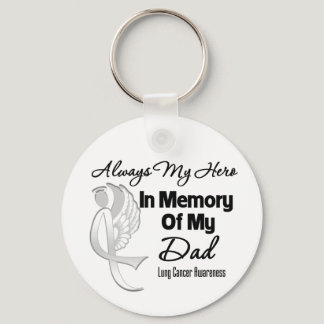 Always My Hero In Memory Dad - Lung Cancer Keychain