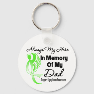Always My Hero In Memory Dad - Lymphoma Keychain