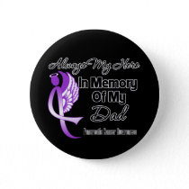 Always My Hero In Memory Dad - Pancreatic Cancer Button