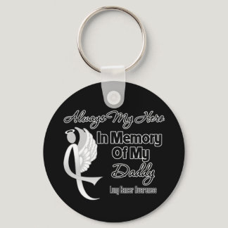 Always My Hero In Memory Daddy - Lung Cancer Keychain