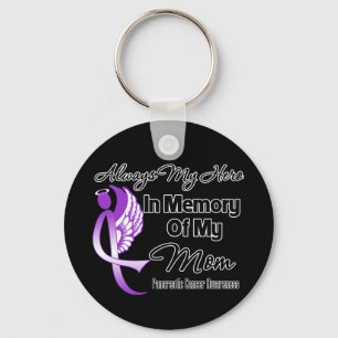 Always My Hero In Memory Mom - Pancreatic Cancer Keychain
