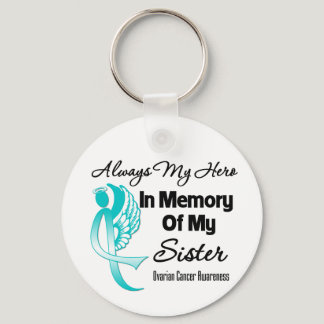 Always My Hero In Memory Sister - Ovarian Cancer Keychain