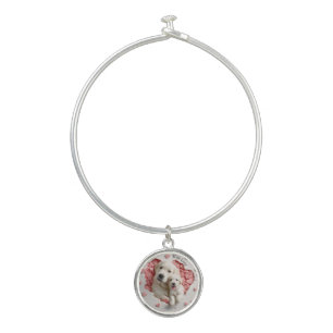 Always my Mother -Dog Mum & Baby Bangle Bracelet