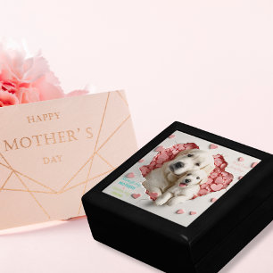 Always my Mother -Dog Mum & Baby Wooden Jewelry Gift Box