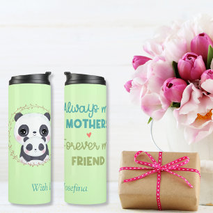 Always my Mother - Panda Mum & Baby Green custom Thermal Tumbler