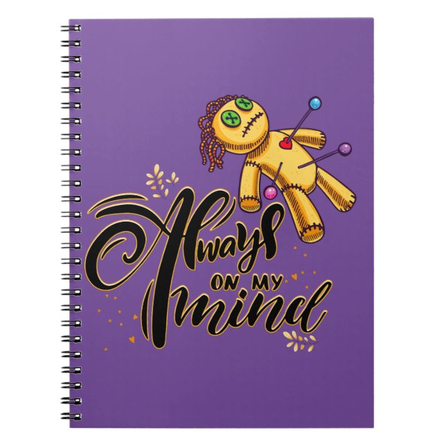 Always on My Mind Funny Halloween Voodoo Doll Note Notebook (Front)