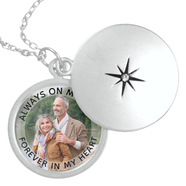 Always on my Mind Personalized Photo Locket Necklace (Front)
