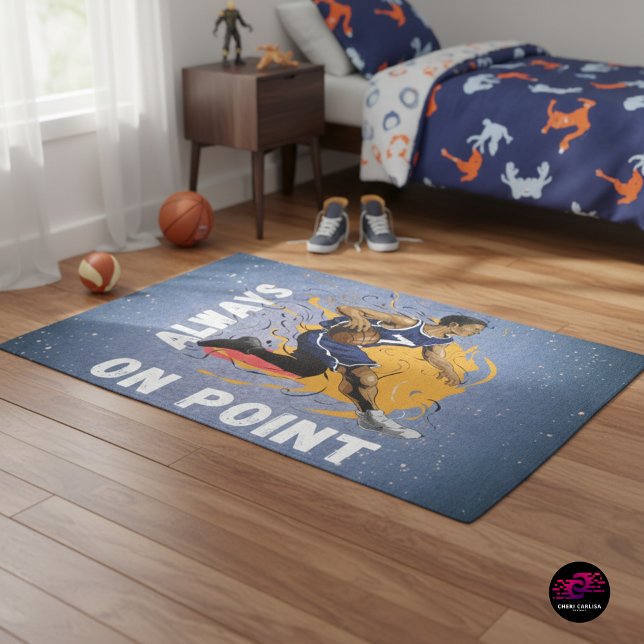 Always on Point Basketball Motivation Rug (For the player who runs the floor, calls the shots, and keeps it moving — always on point.)