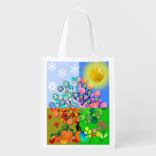 Always Pickleball Season Winter Spring Summer Fall Grocery Bag