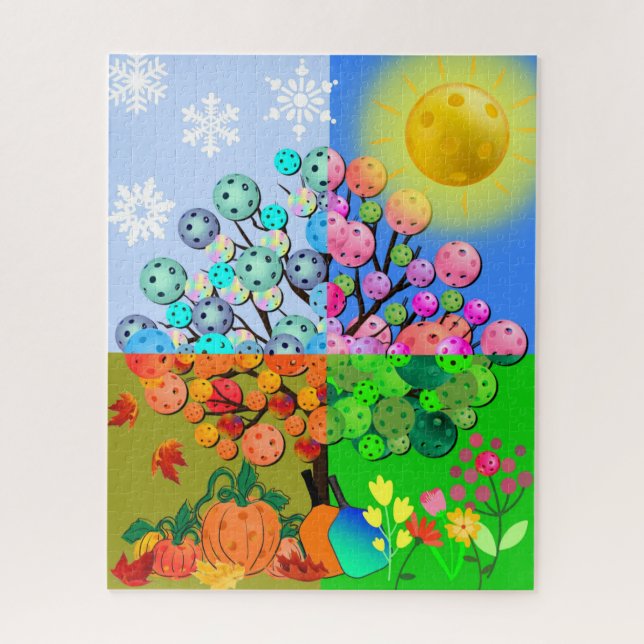 Always Pickleball Season Winter Spring Summer Fall Jigsaw Puzzle (Vertical)