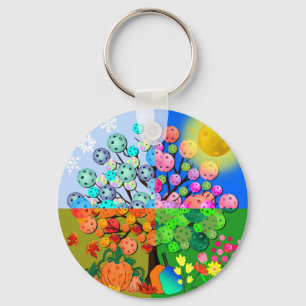 Always Pickleball Season Winter Spring Summer Fall Keychain