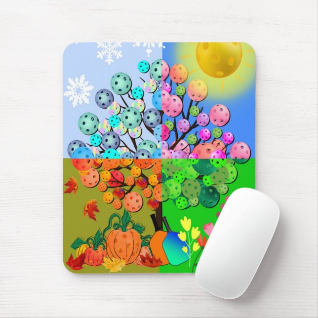 Always Pickleball Season Winter Spring Summer Fall Mouse Pad (With Mouse)