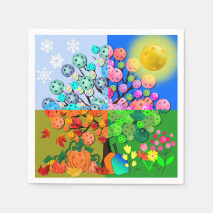 Always Pickleball Season Winter Spring Summer Fall Napkins