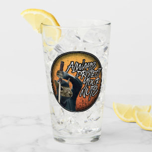 Always Protect Your Nuts - funny ninja squirrel Glass