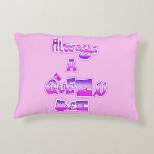 Always queen bee baby pink accent pillow